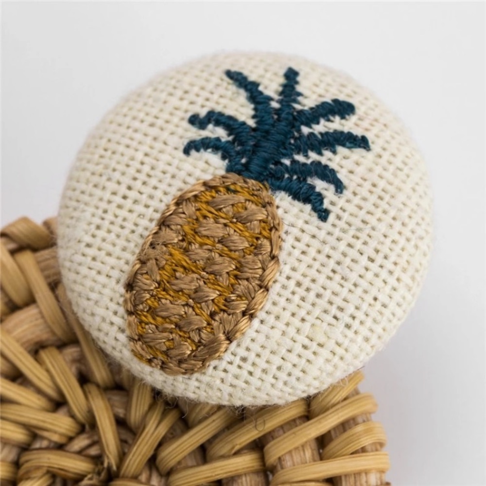 Pineapple Rattan Earrings - Picture 4 of 4